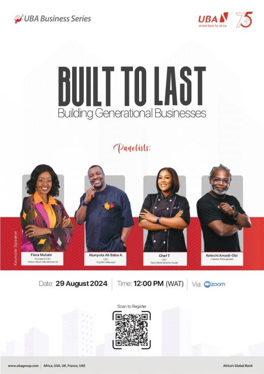 UBA to Host Business Series &#039;Built to Last&#039; for African Founders, Entrepreneurs