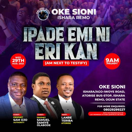 Prophet Sam Ojo, Prophet Samiye and others to Grace Lanre Teriba&#039;s Oke-Sioni