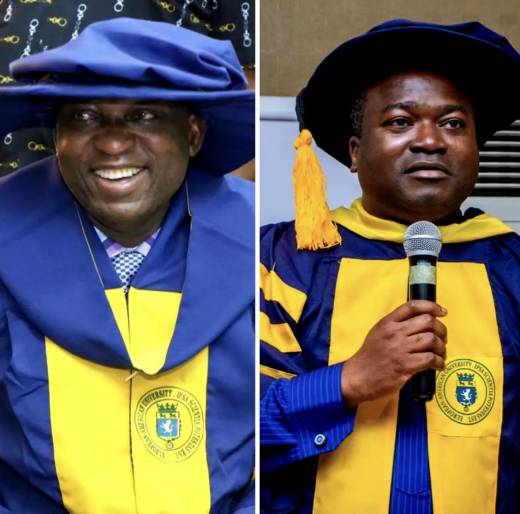 Ayo Ogunsan celebrates AIG Odumosu over honorary doctorate